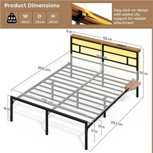 King metal platform bed - platform,