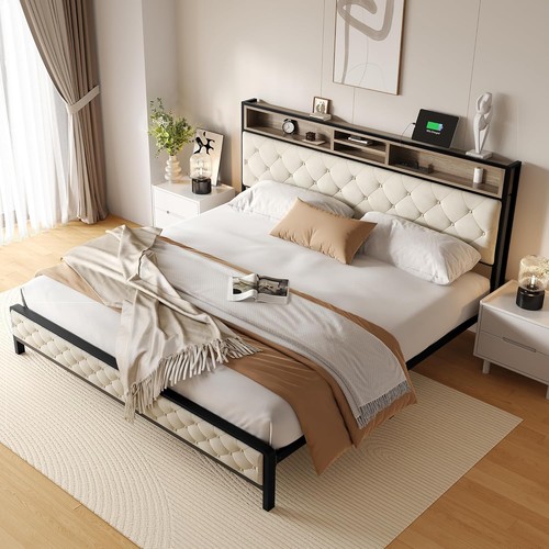King size bed frame platform - king,