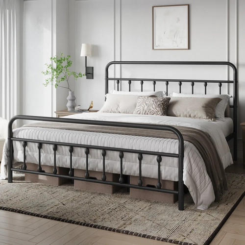 Full size iron - bed, black