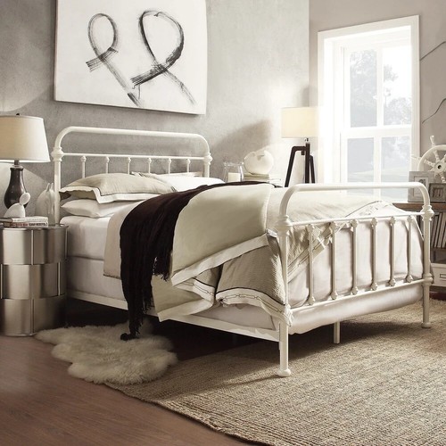 Antique style iron bed frame - bed,