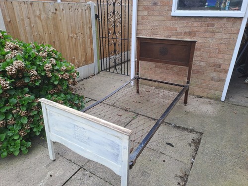 Vintage single bed wooden - vintage, head
